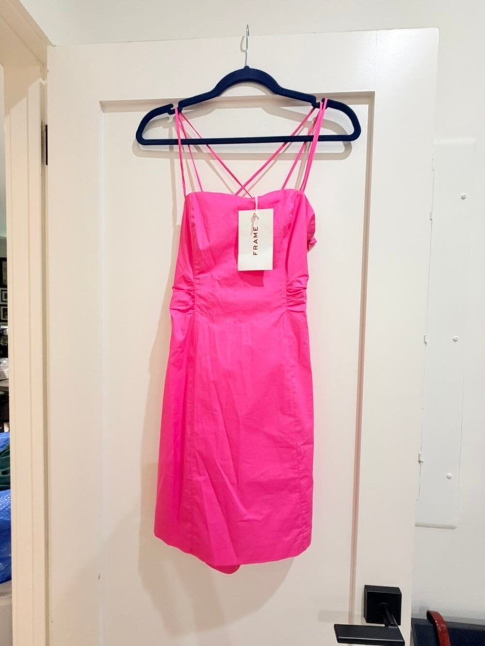 Frame Hot Pink Tie Back Mini Dress - Size XS - BNWT